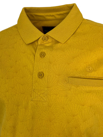 Polo jaune extensible à motif coquillage