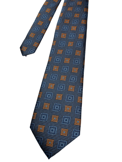 Cravate bleue à motif