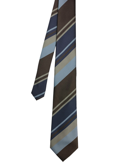 Cravate brune à rayures