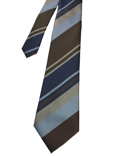 Cravate brune à rayures