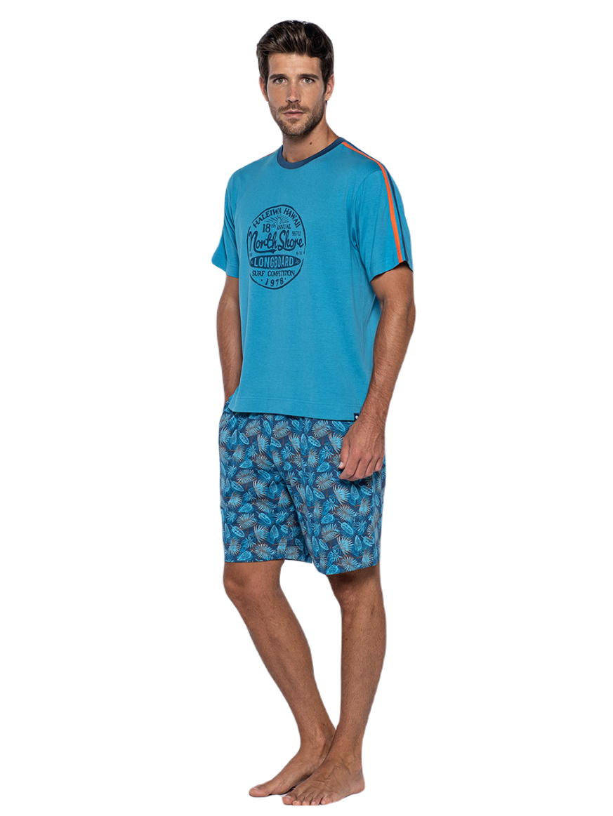 Pyjama 2 pièces Longboard bleu
