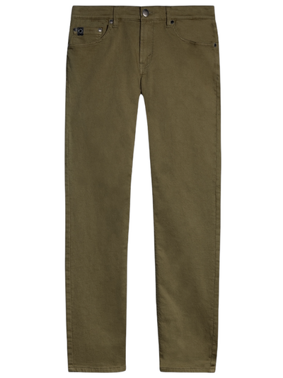Pantalon de coton extensible vert armé coupe semi-ajustée