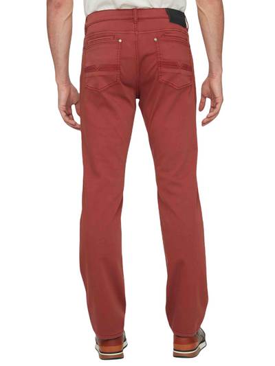Pantalon de coton extensible paprika coupe semi-ajustée