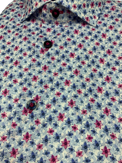 Chemise manches courtes à motif floral