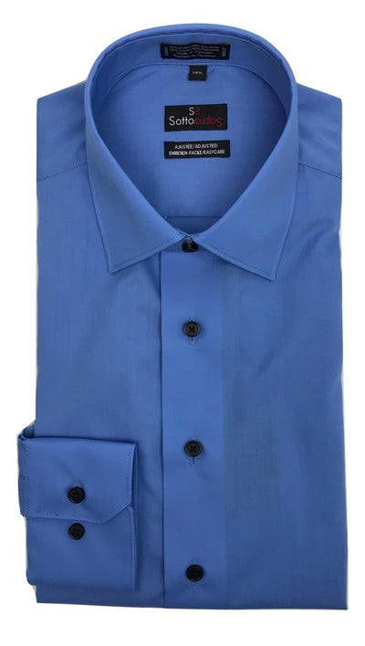Chemise habillée bleue coupe ajustée - Le Roi Mauricien des Habits