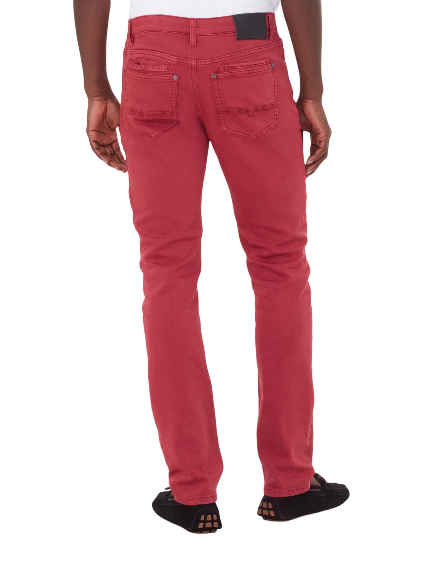 Pantalon de coton extensible framboise coupe semi-ajustée