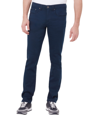 Pantalon de coton extensible marine coupe semi-ajustée