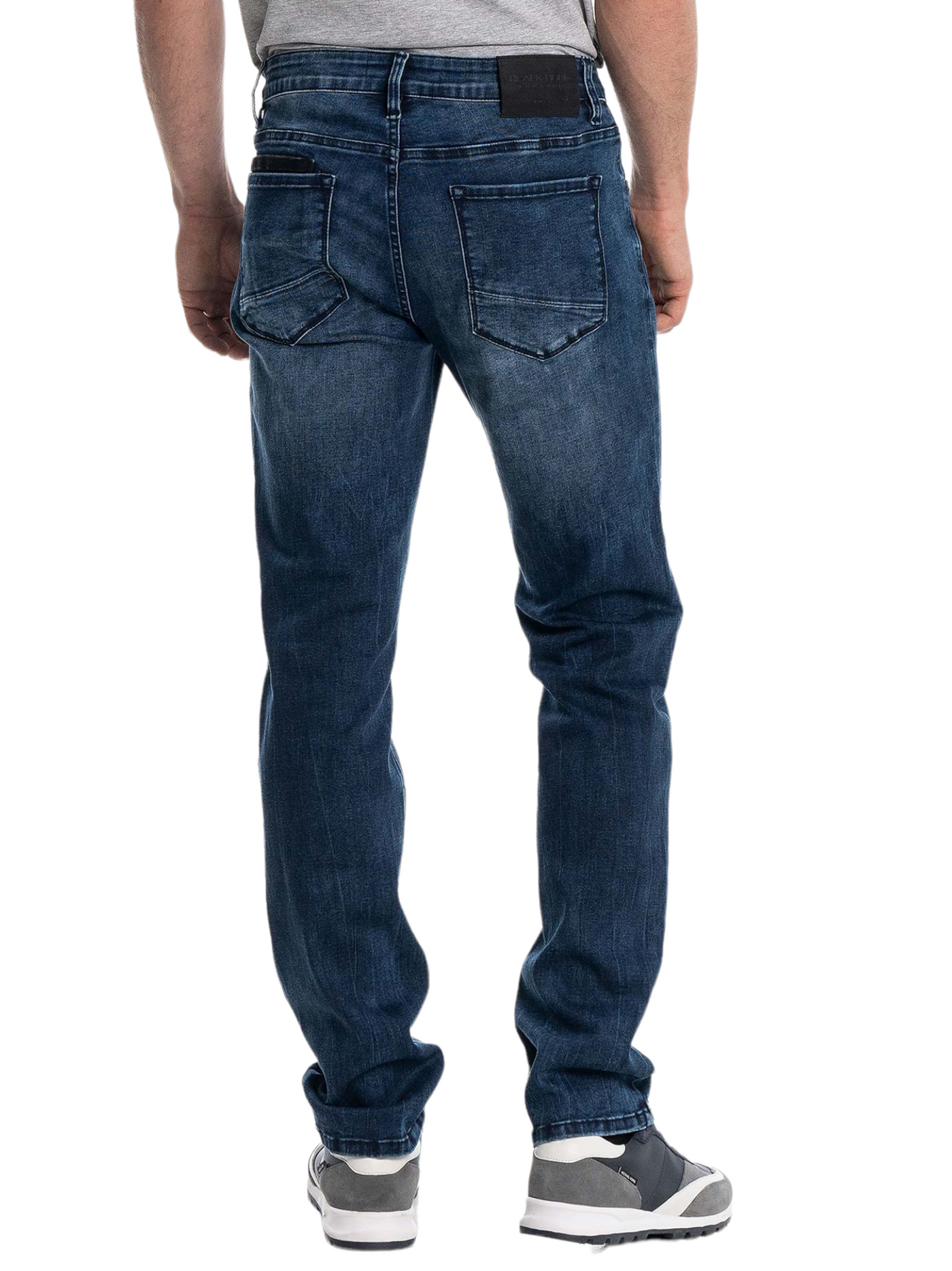 Jeans bleu délavé coupe ajustée