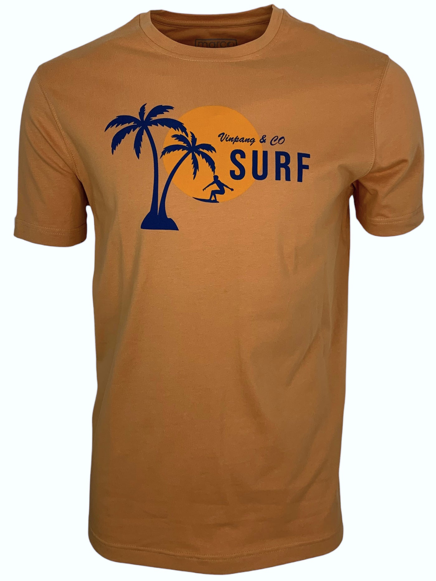 T-shirt col rond rouille imprimé Surf