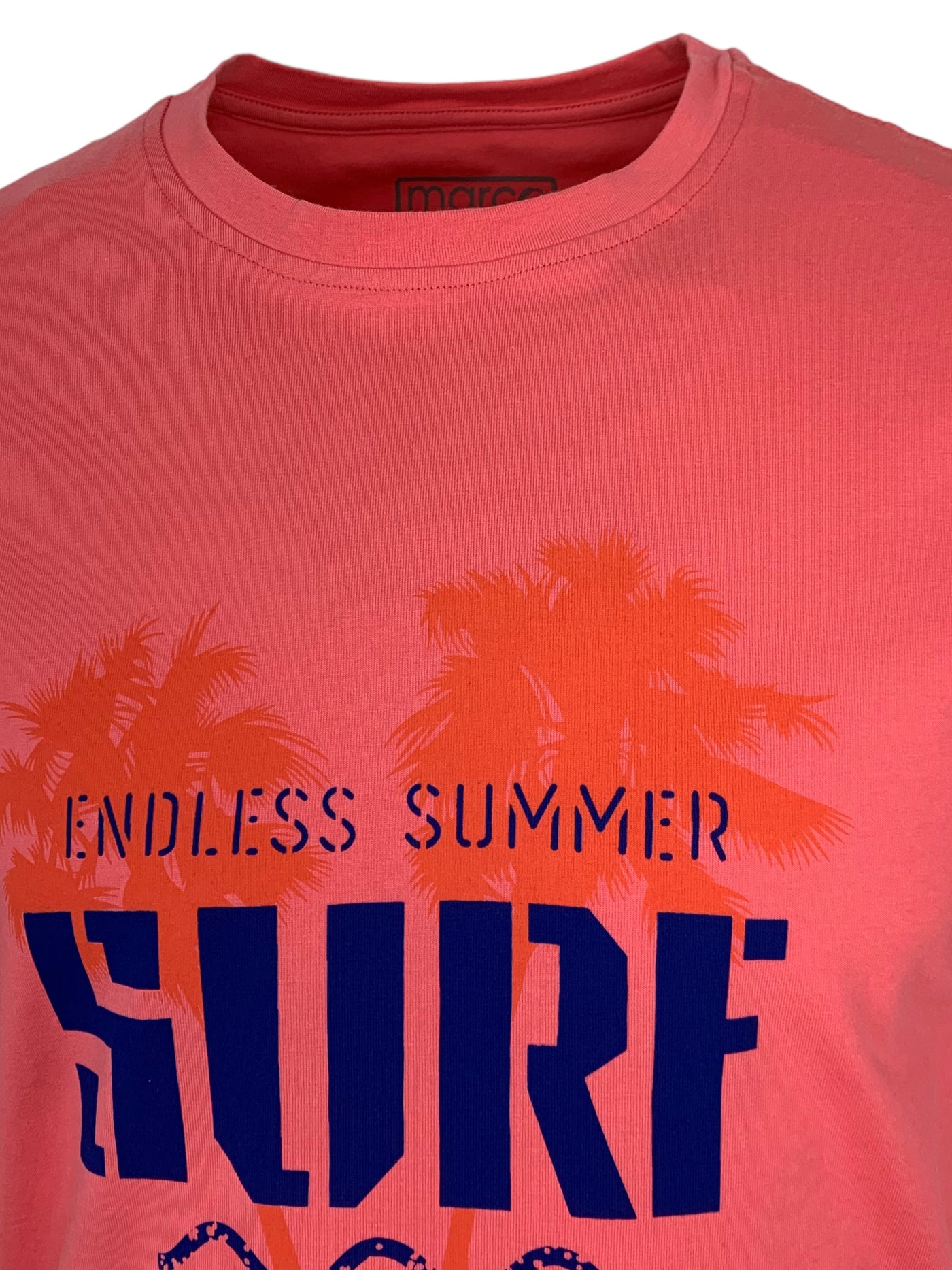 T-shirt col rond corail imprimé Surf