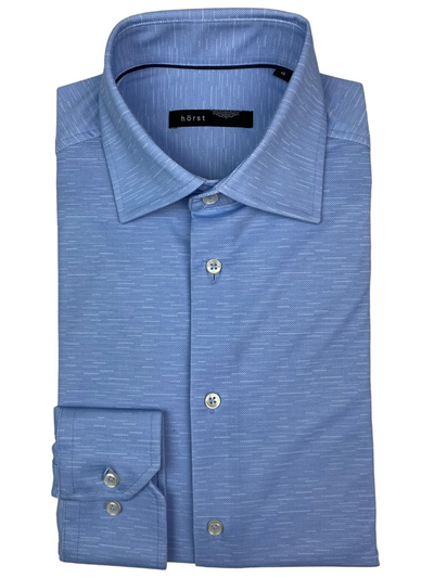 Chemise manches longues bleue extensible