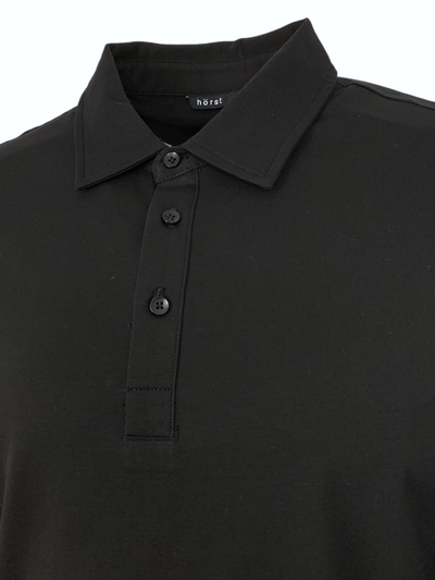 Polo manches longues noir extensible