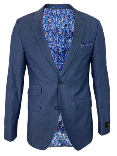 Complet bleu en laine coupe ajustée