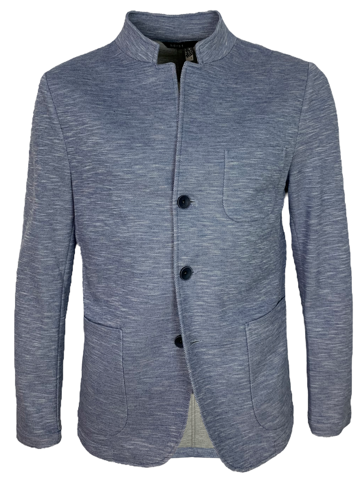 Veston bleu chiné en tricot