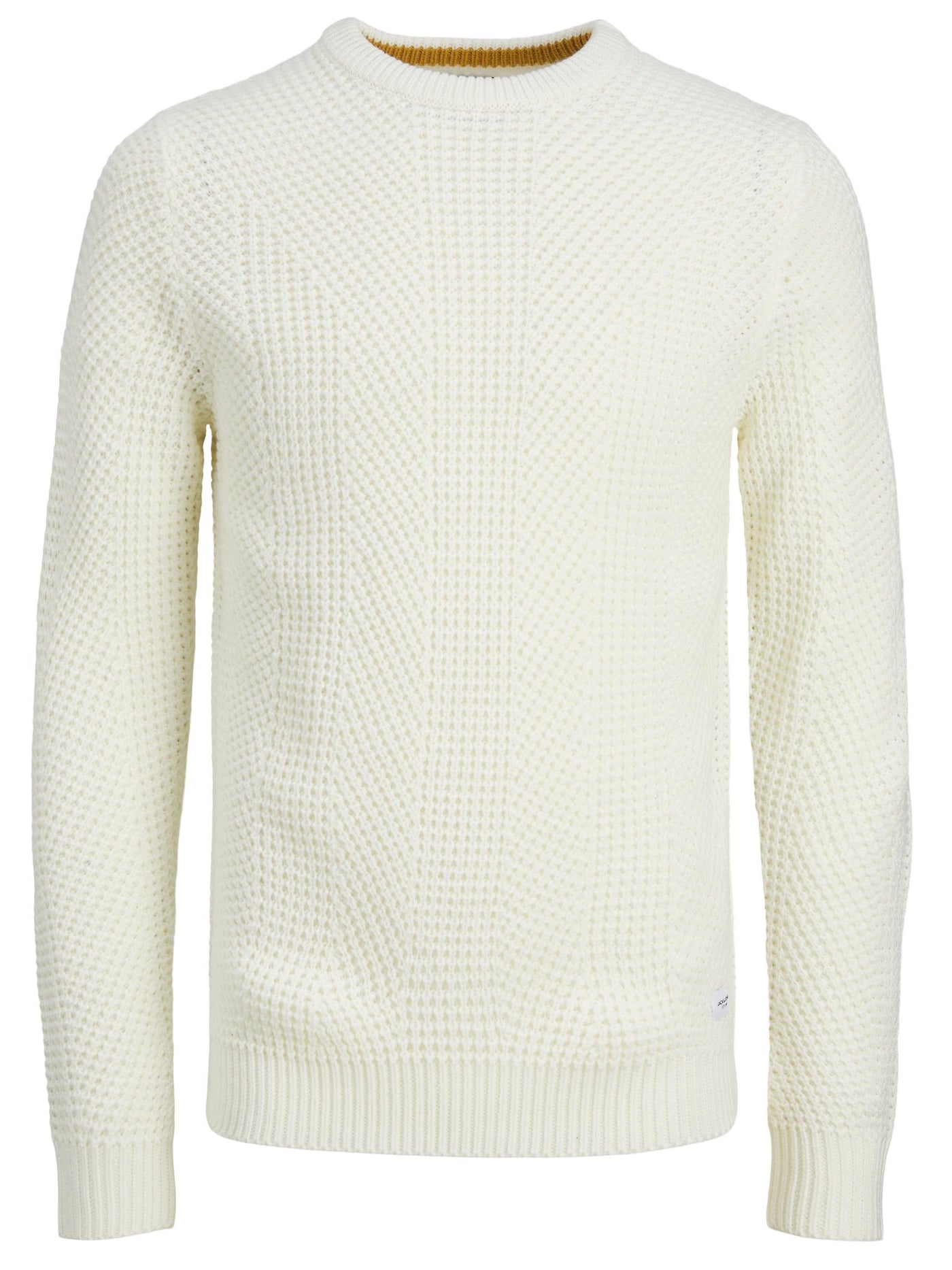 Chandail col rond blanc en maille Stanford