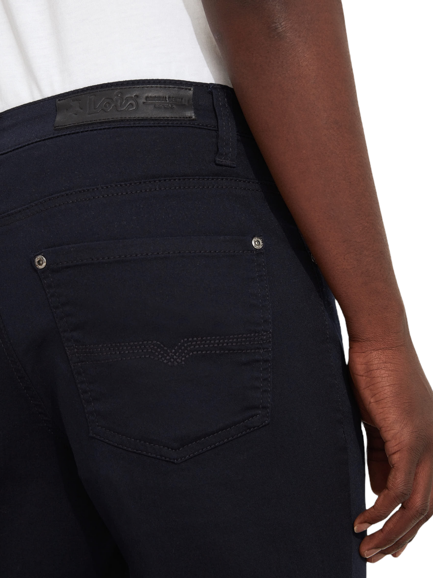 Pantalon 5 poches extensible marine