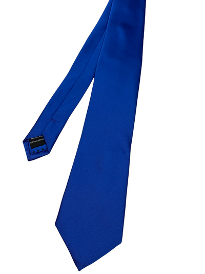 Cravate satinée bleu royal