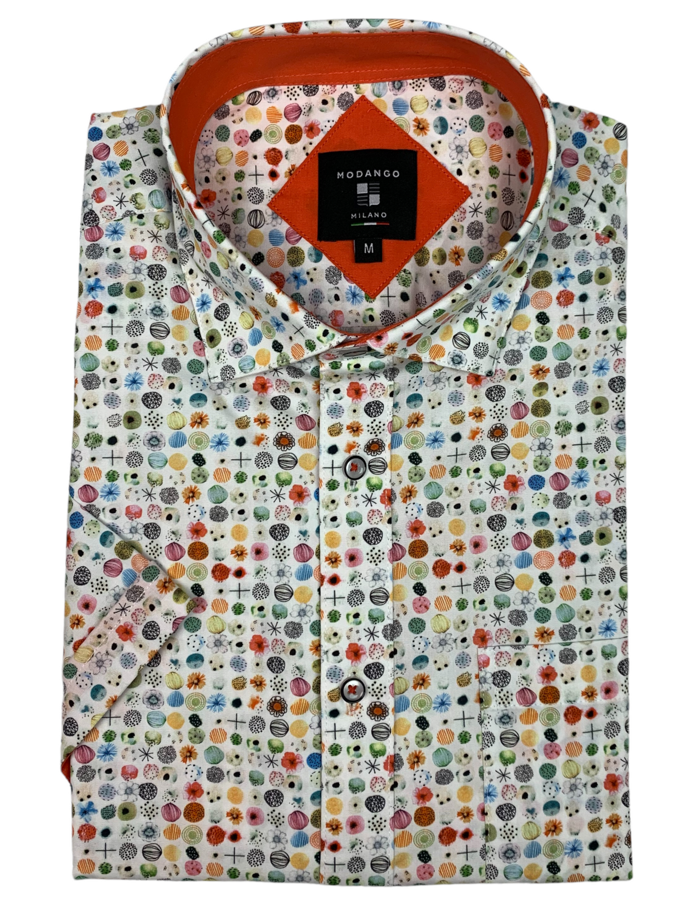 Chemise à manches courtes à motifs colorés