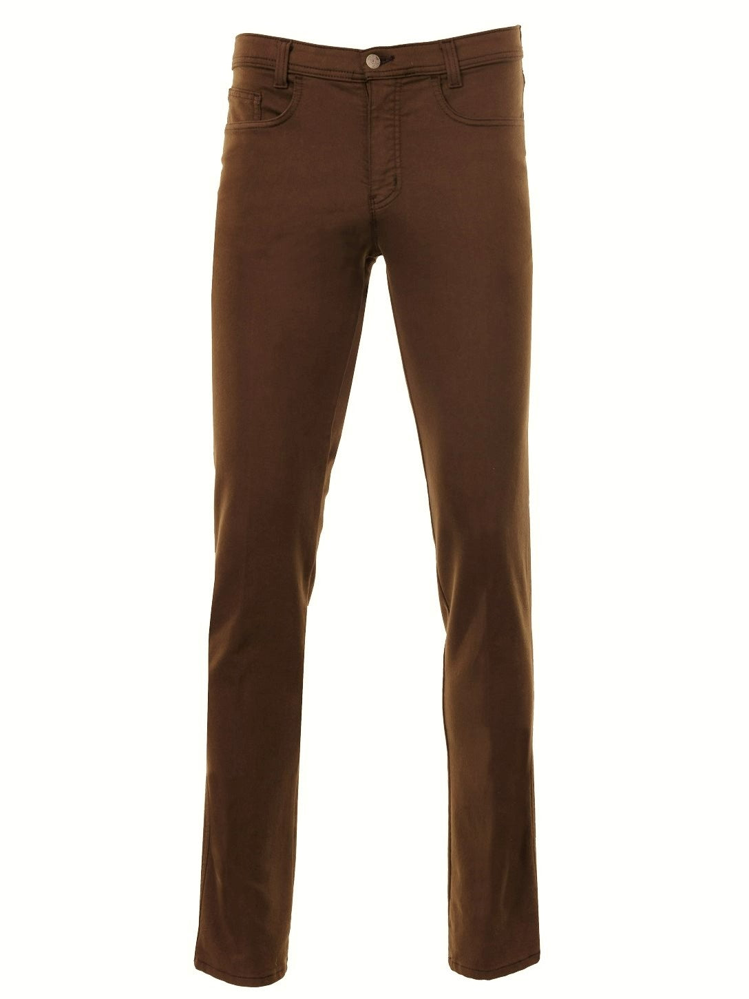 Pantalon cuivre à motif chevrons coupe semi-ajustée