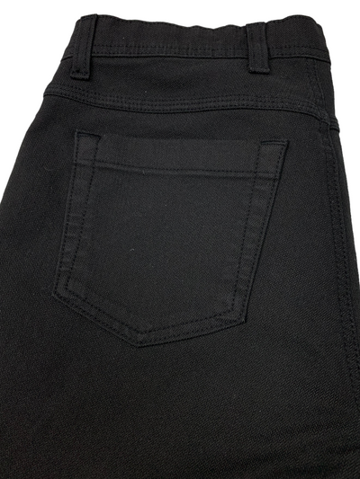 Pantalon noir à motif chevrons coupe semi-ajustée