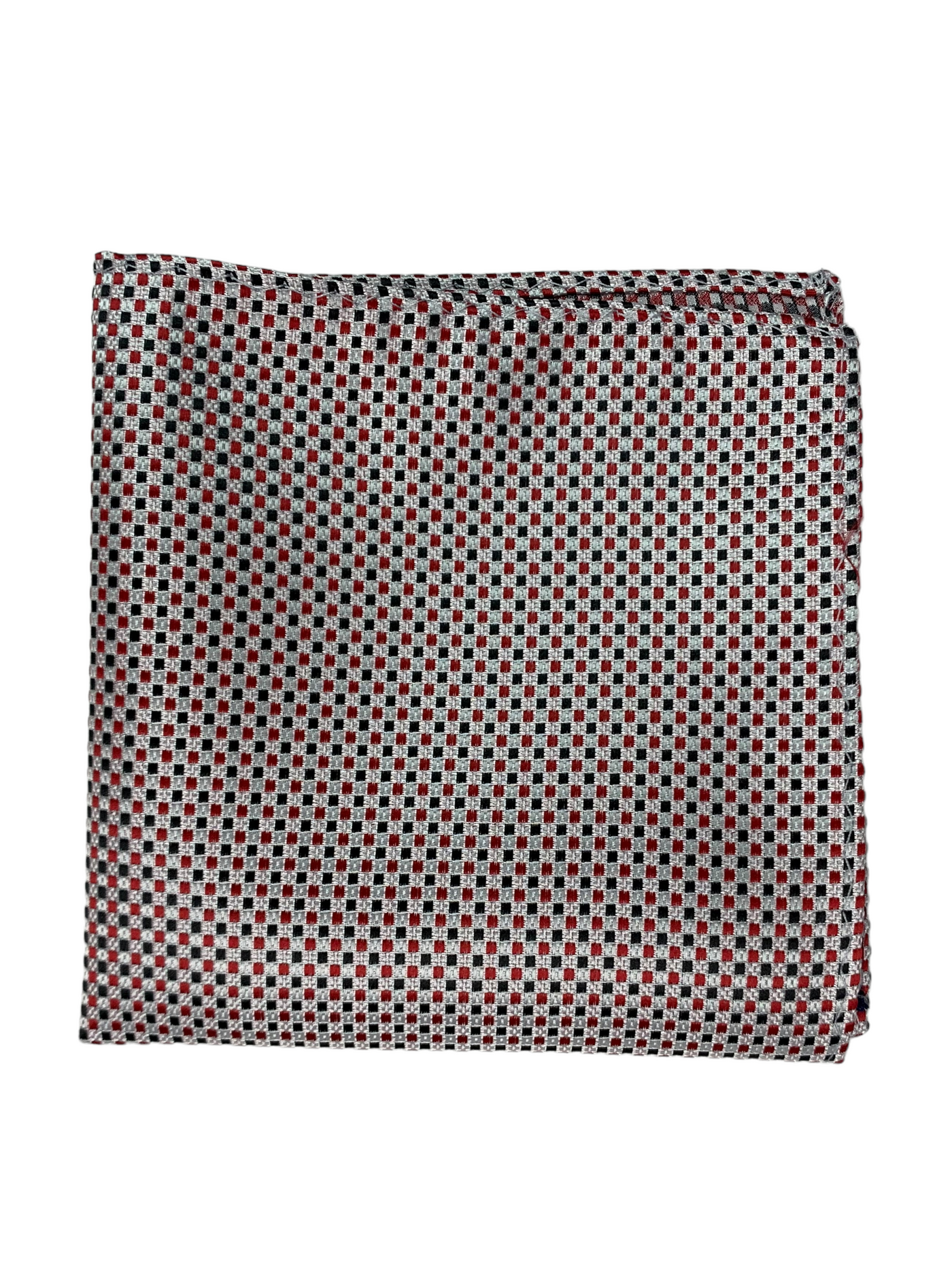 Mouchoir de poche rouge à motif damier