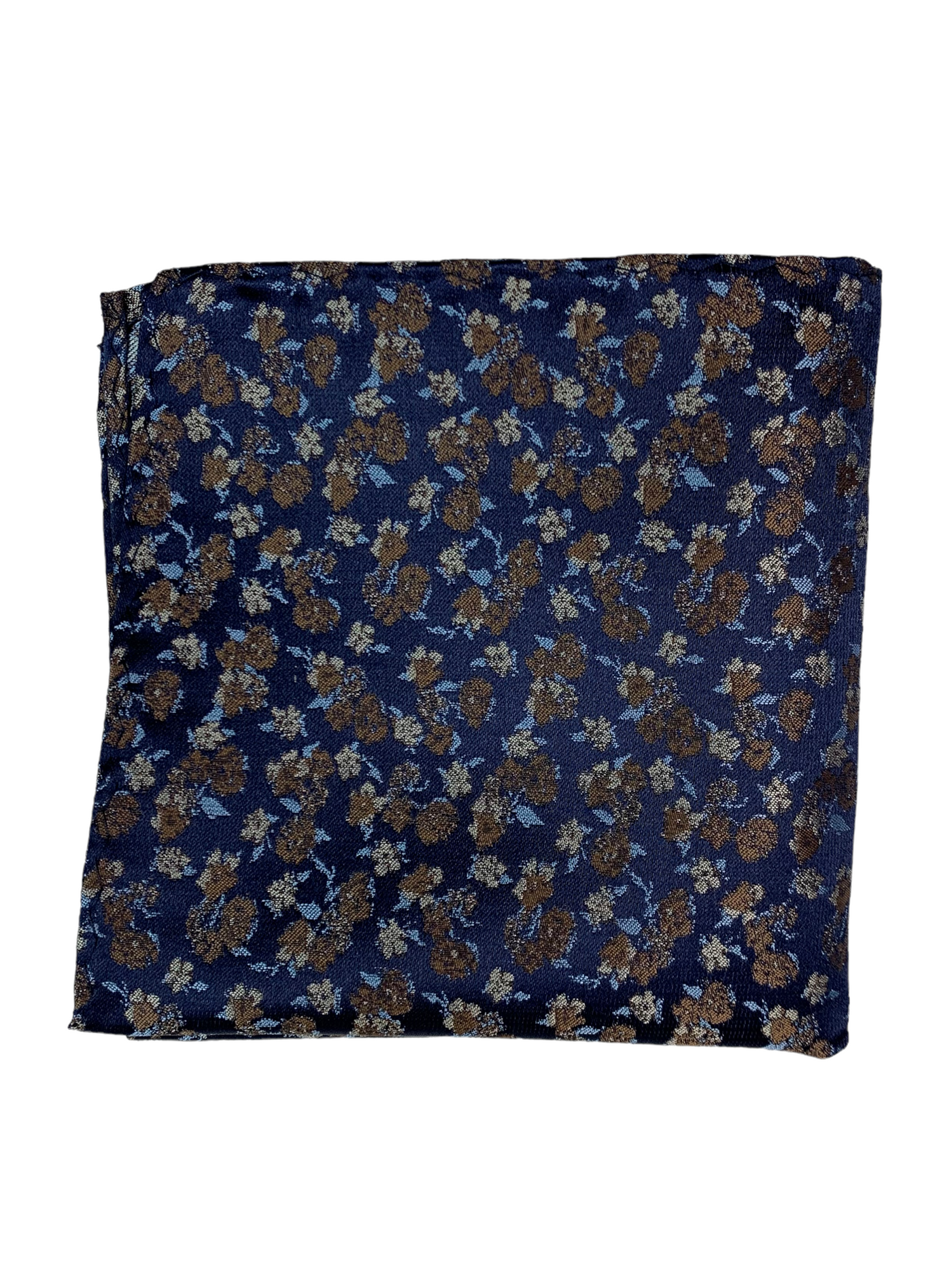 Mouchoir de poche marine à motif floral