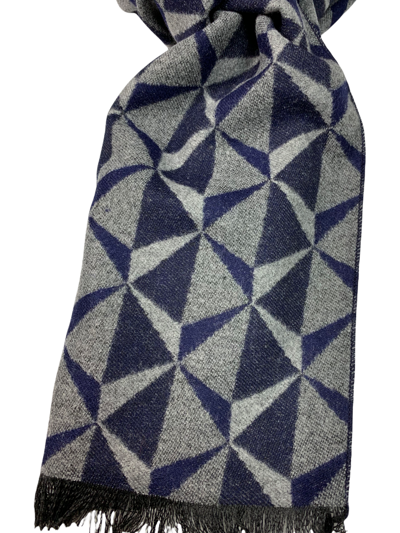 Foulard bleu à motif géométrique