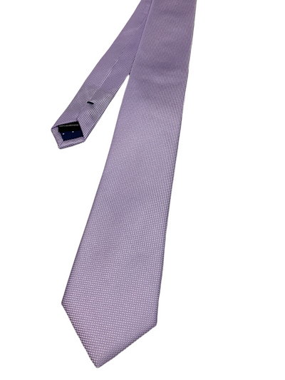 Cravate lilas unie texturée