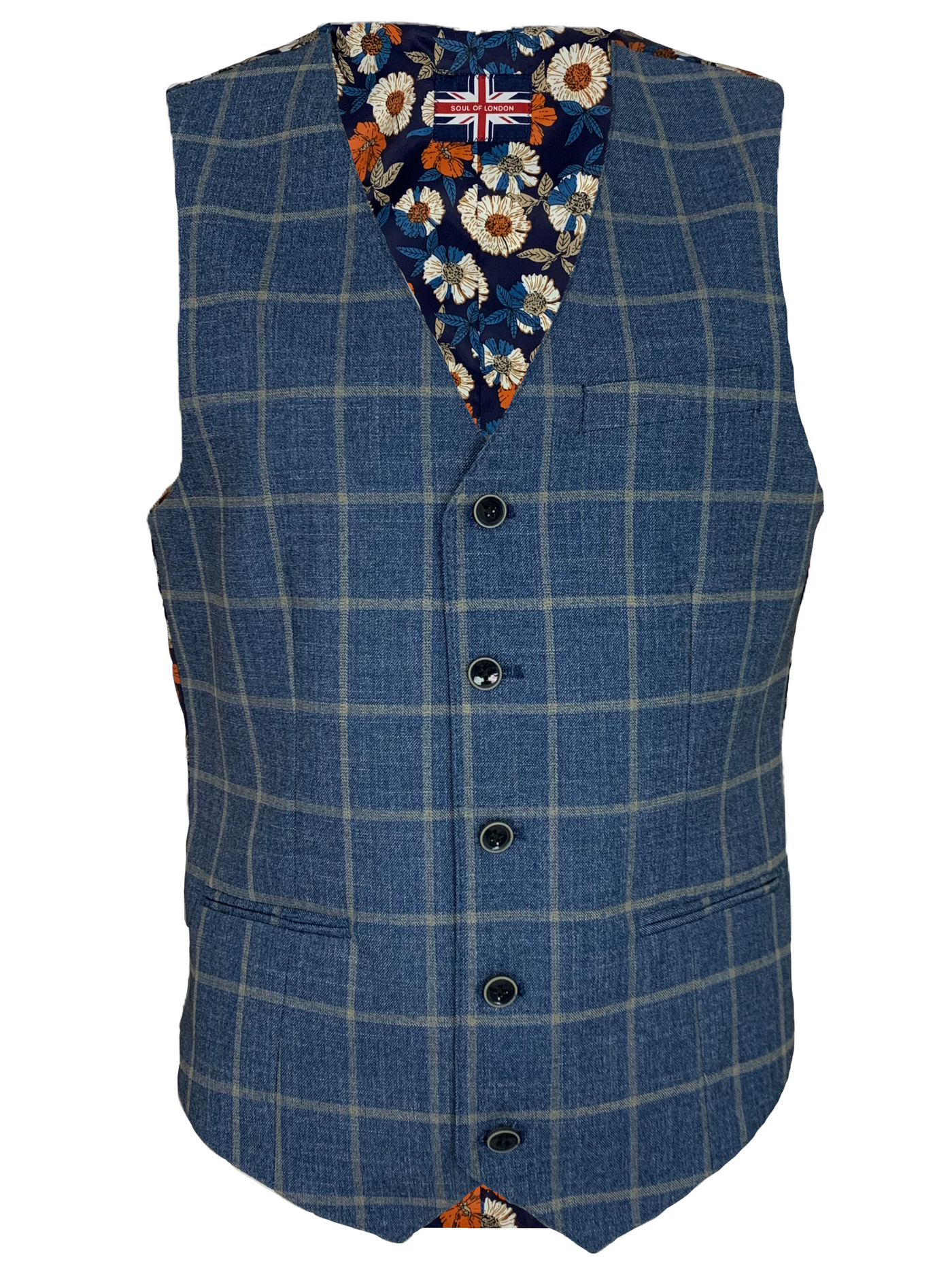 Veste bleue à carreaux