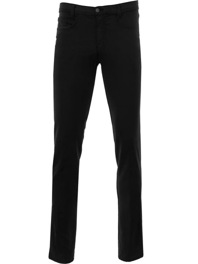 Pantalon noir à motif chevrons coupe semi-ajustée